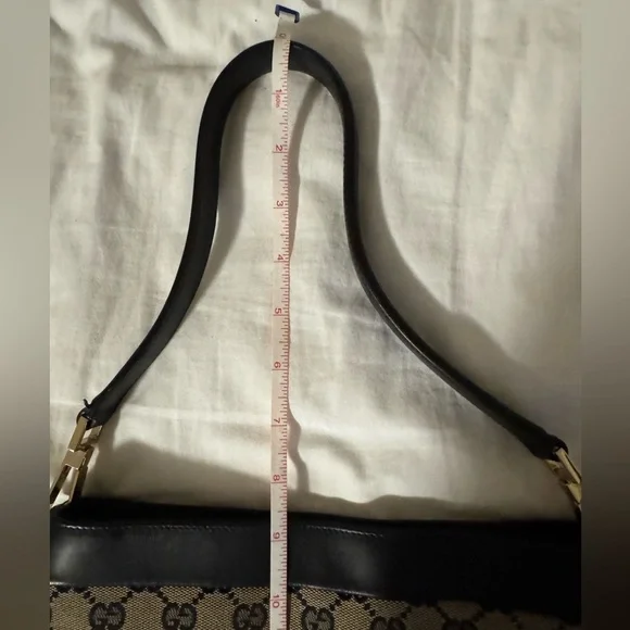 Authentic Gucci black/gray logo canvas shoulder bag - Picture 17 of 17